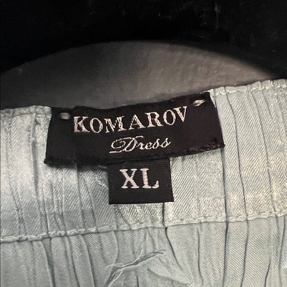 Komarov Light blue Green satin & Chiffon Midi Dress with Jacket - Picture 3 of 7